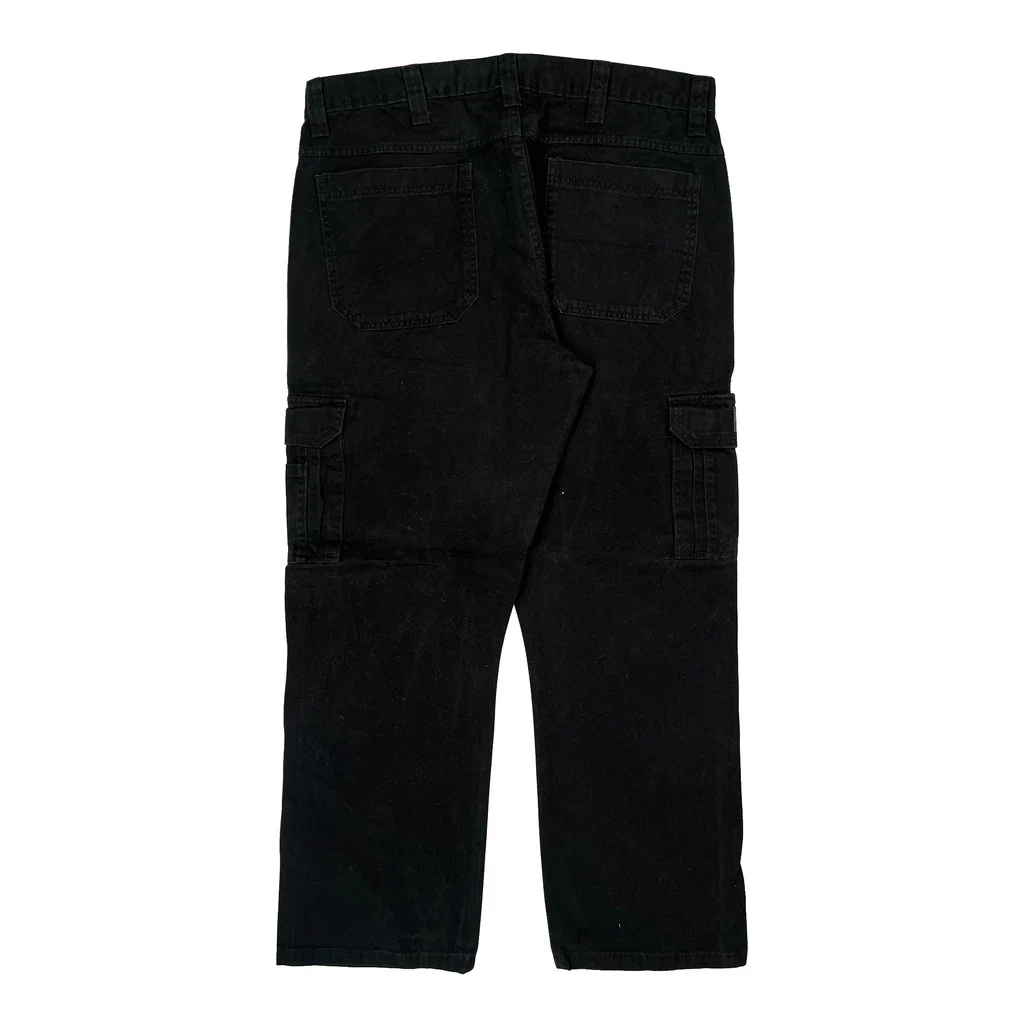 Wrangler Cargo Trousers - 36W 29L Black Cotton