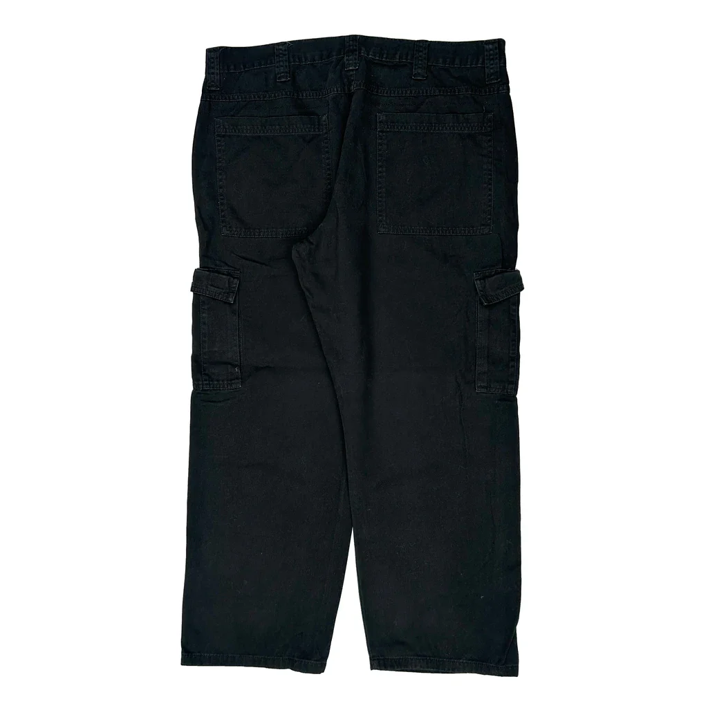 Wrangler Cargo Trousers - 38W 29L Black Cotton