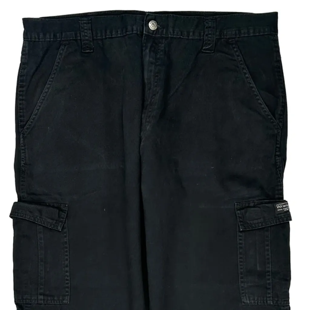 Wrangler Cargo Trousers - 38W 29L Black Cotton - Image 11