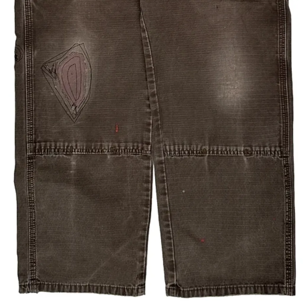 Wrangler Double Knee Cargo Trousers - 32W 31L Brown Cotton - Image 10
