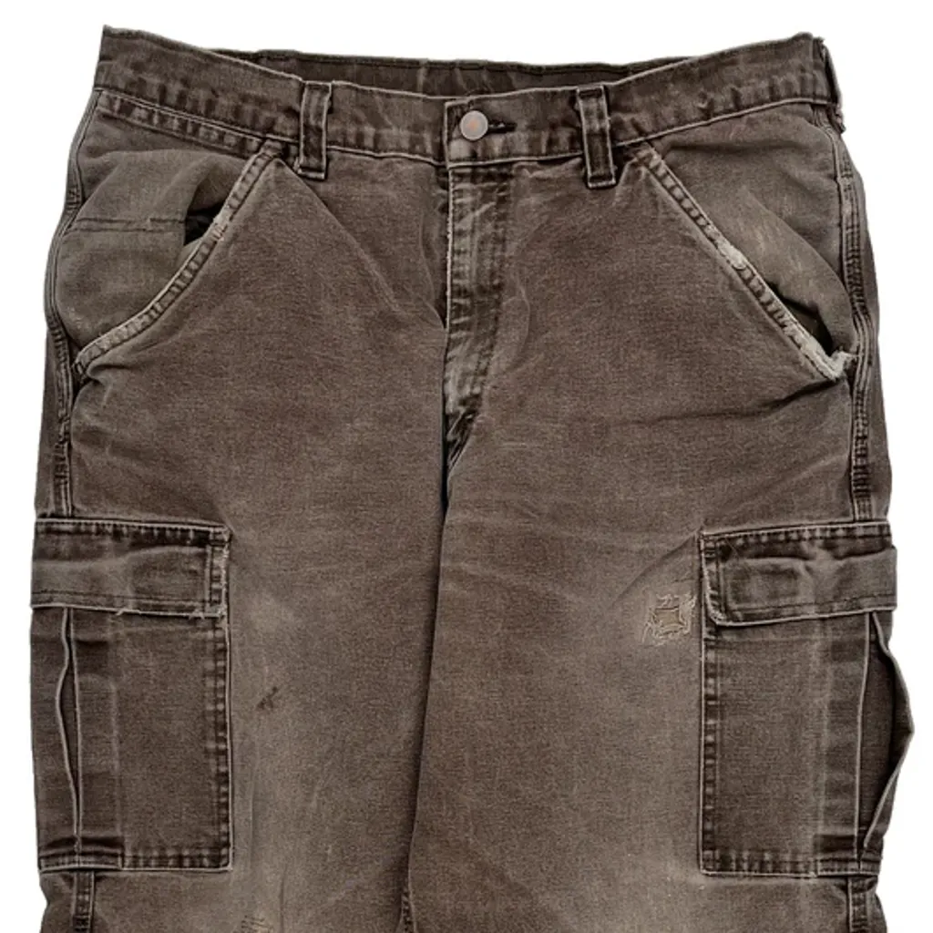 Wrangler Cargo Trousers - 34W 27L Brown Cotton - Image 9