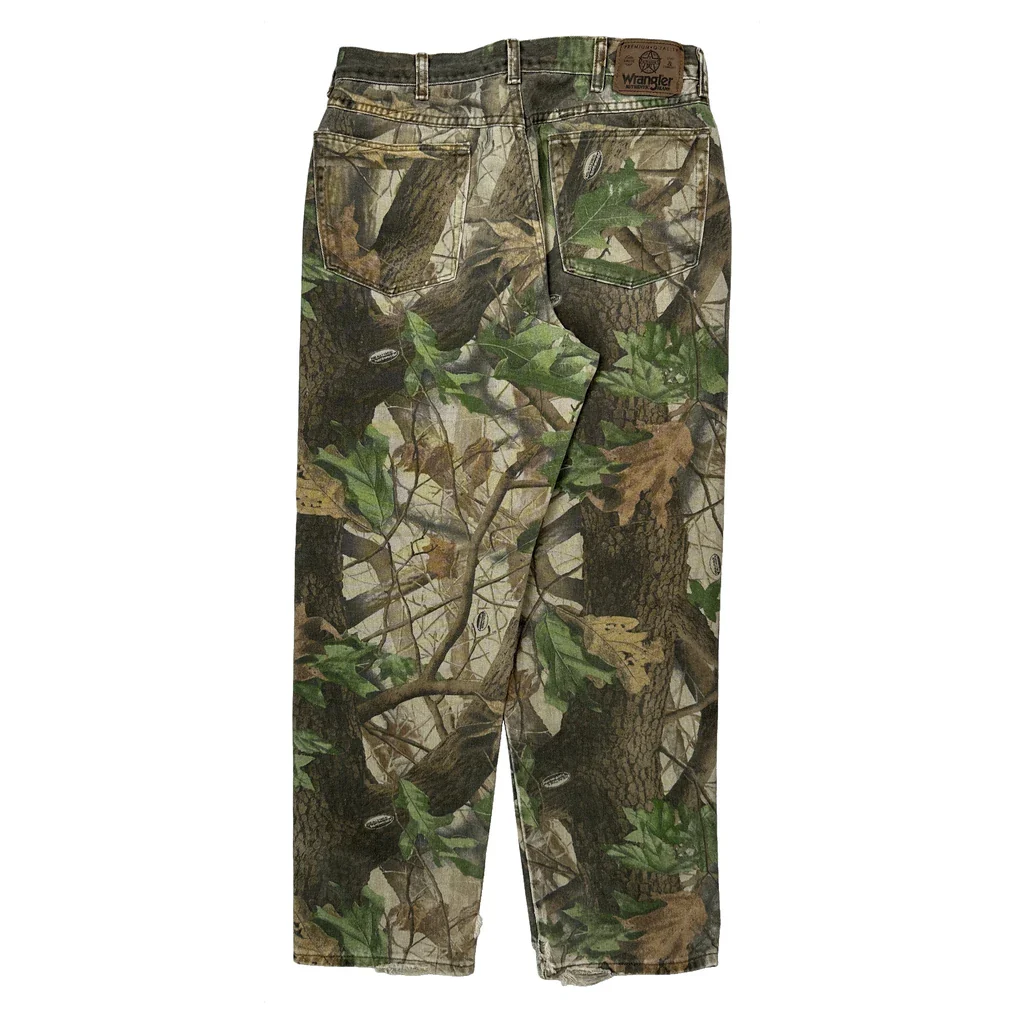 Wrangler Camo Cargo Trousers - 31W 30L Camo Cotton