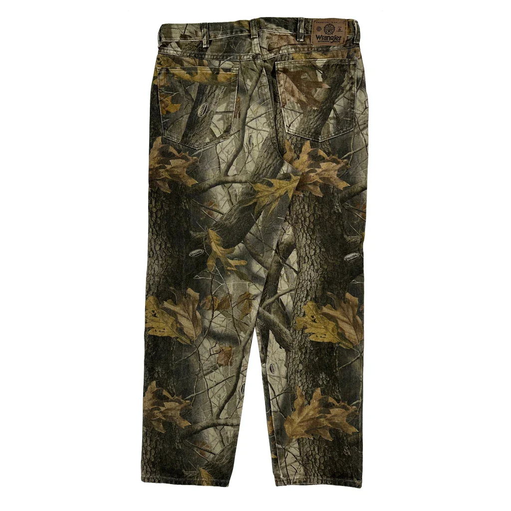 Wrangler Camo Cargo Trousers - 34W 30L Camo Cotton