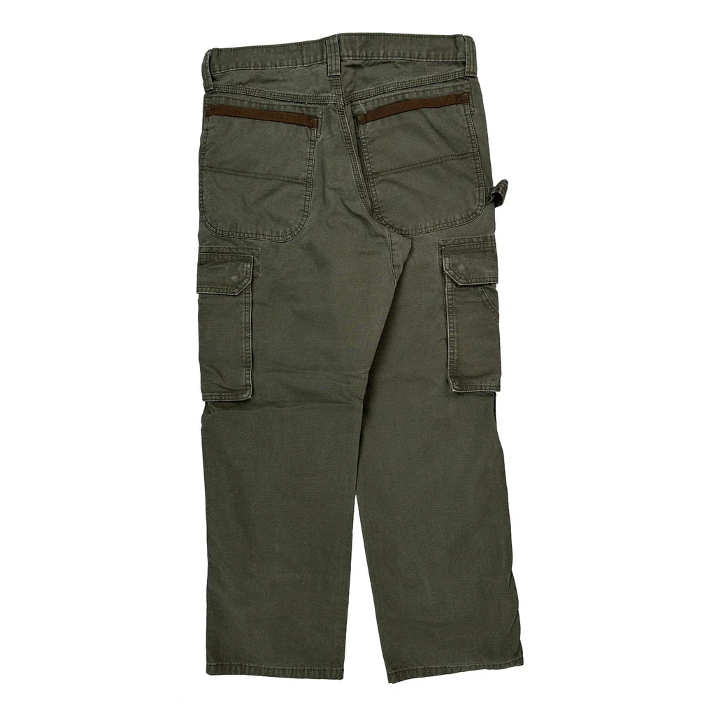 Wrangler Cargo Trousers - 32W 29L Green Cotton