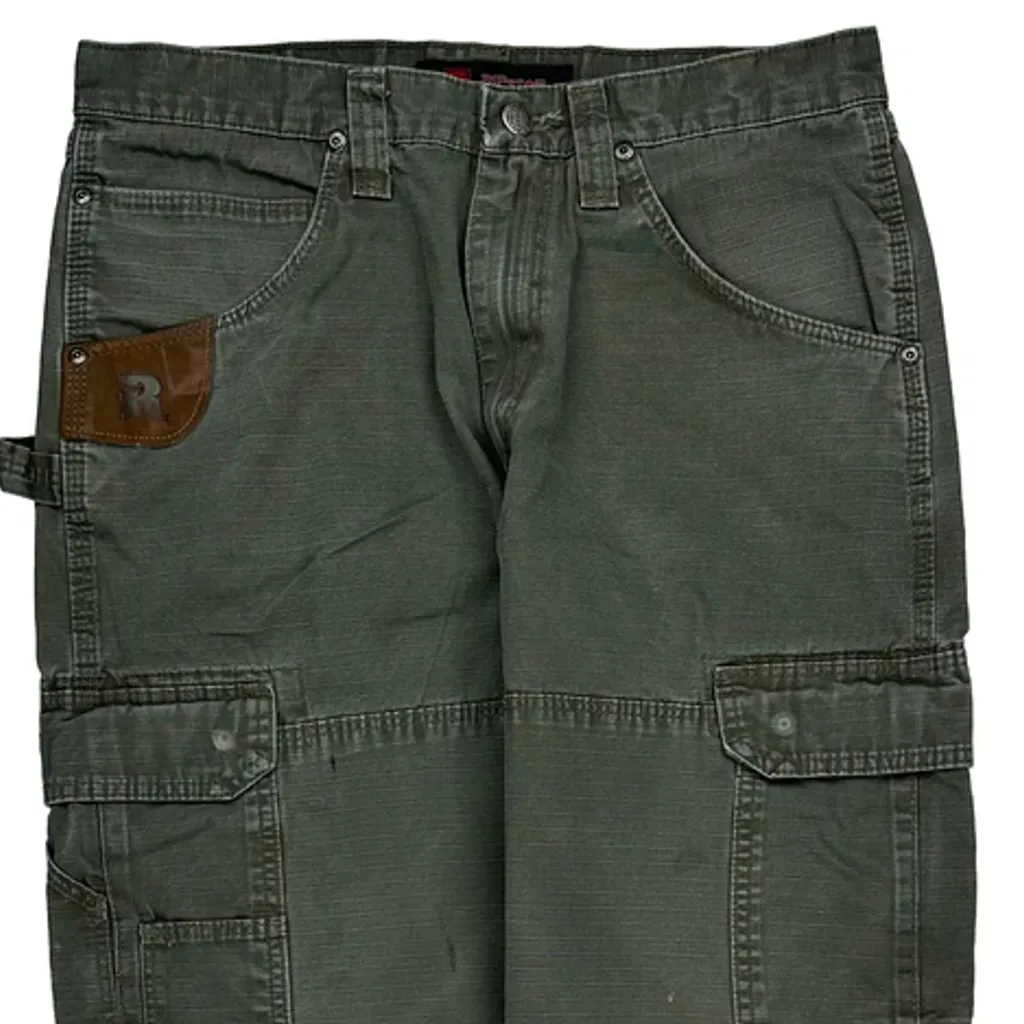 Wrangler Double Knee Cargo Trousers - 32W 30L Green Cotton - Image 10