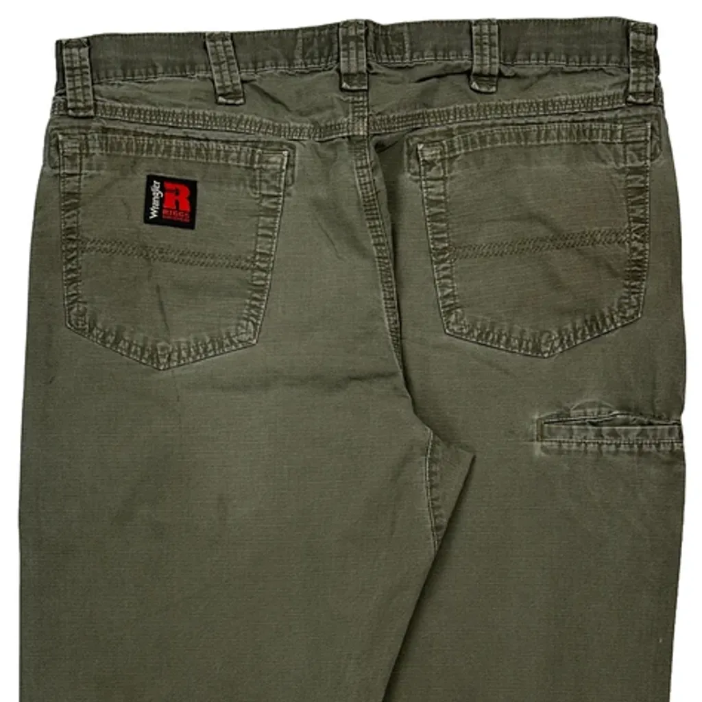 Wrangler Cargo Trousers - 34W 31L Green Cotton - Image 7