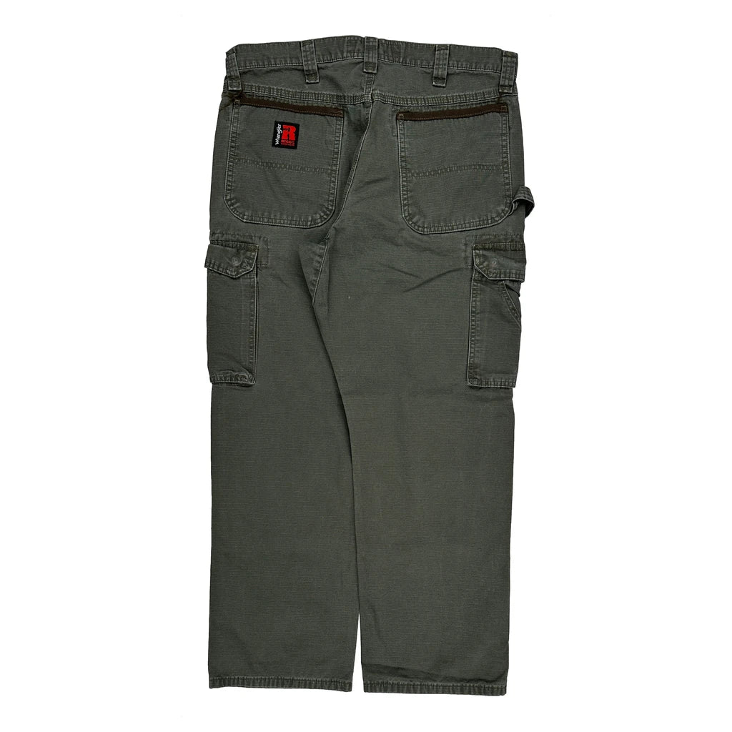 Wrangler Cargo Trousers - 34W 29L Green Cotton