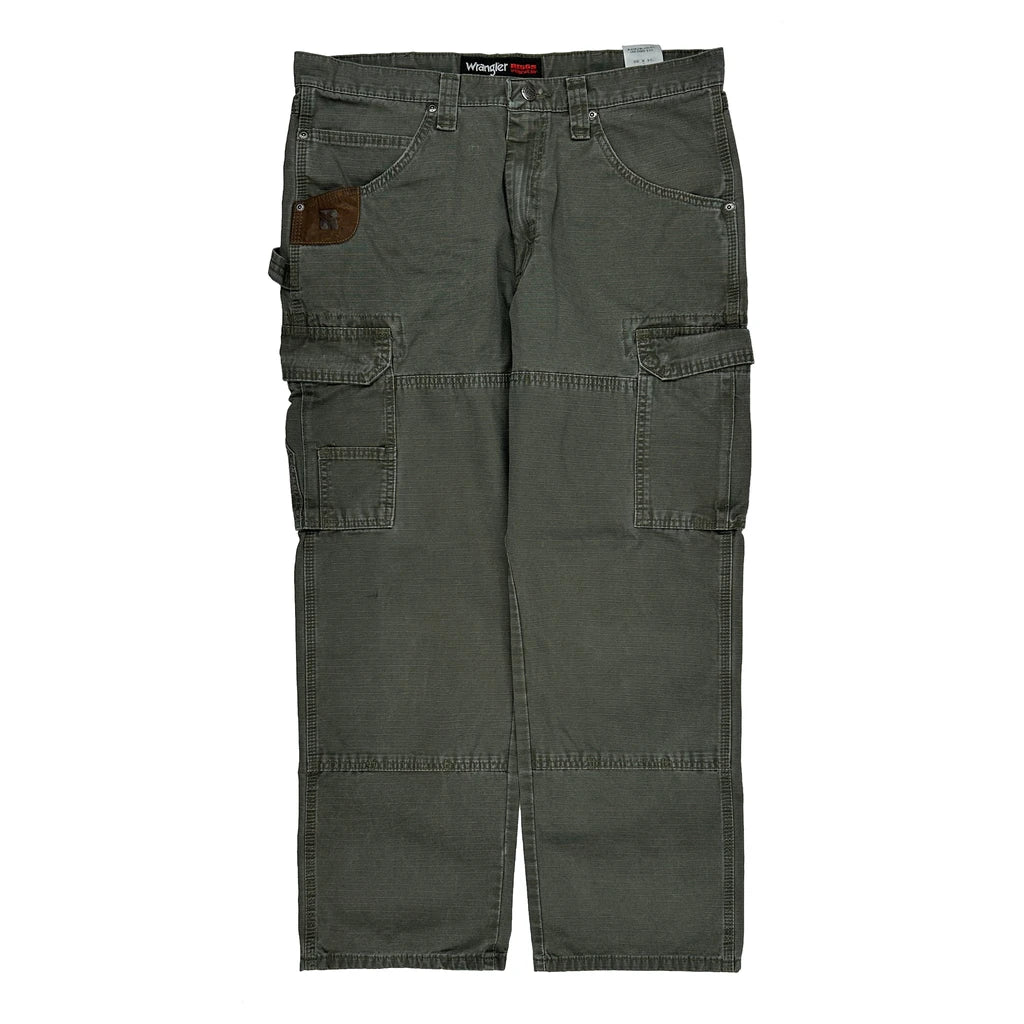 Wrangler Cargo Trousers - 34W 29L Green Cotton - Image 2