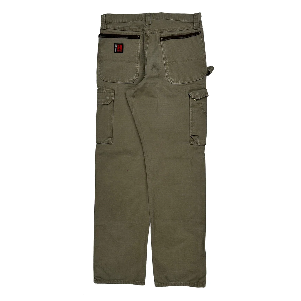 Wrangler Cargo Trousers - 31W 34L Khaki Cotton