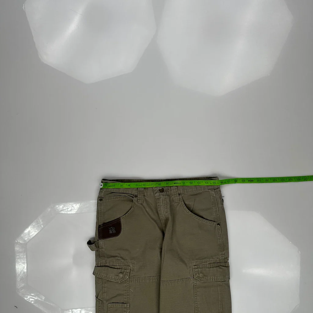 Wrangler Cargo Trousers - 31W 34L Khaki Cotton - Image 3