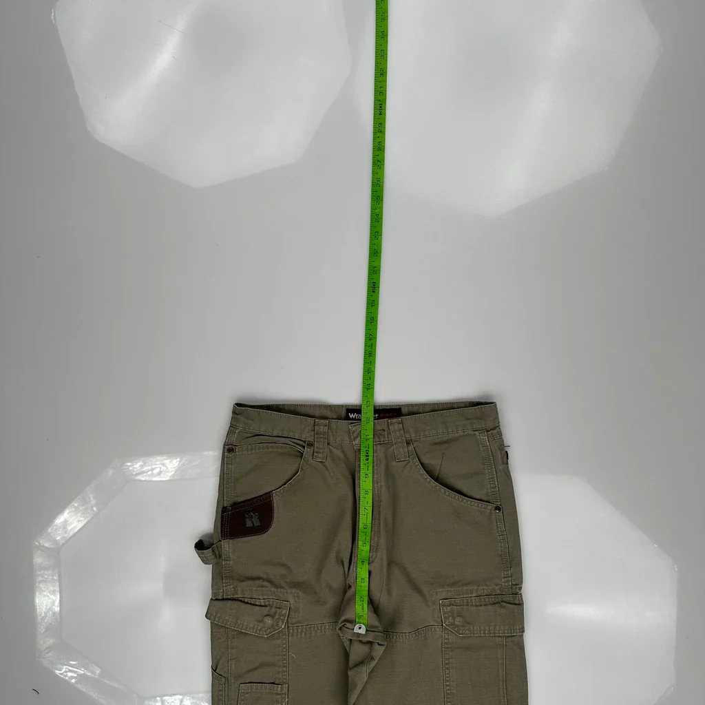 Wrangler Cargo Trousers - 31W 34L Khaki Cotton - Image 4