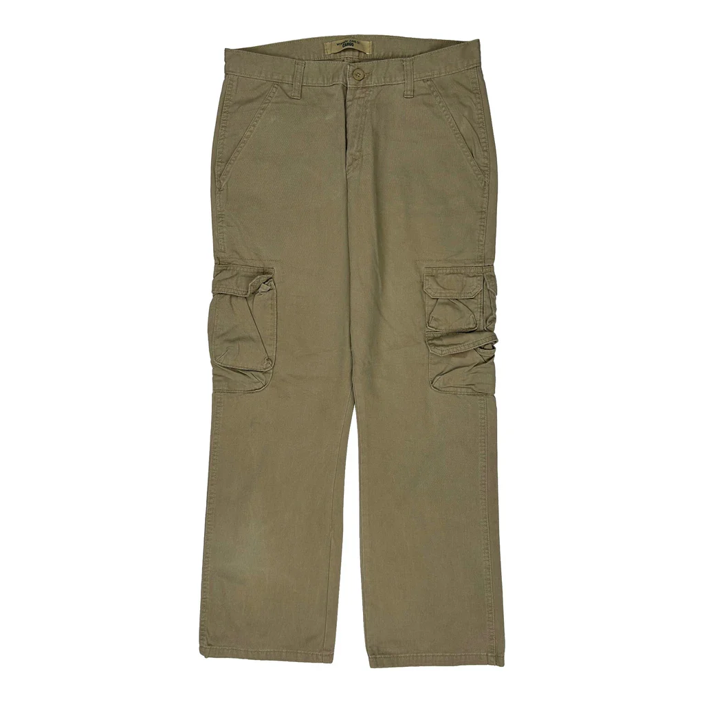 Wrangler Cargo Trousers - 32W 30L Khaki Cotton - Image 2