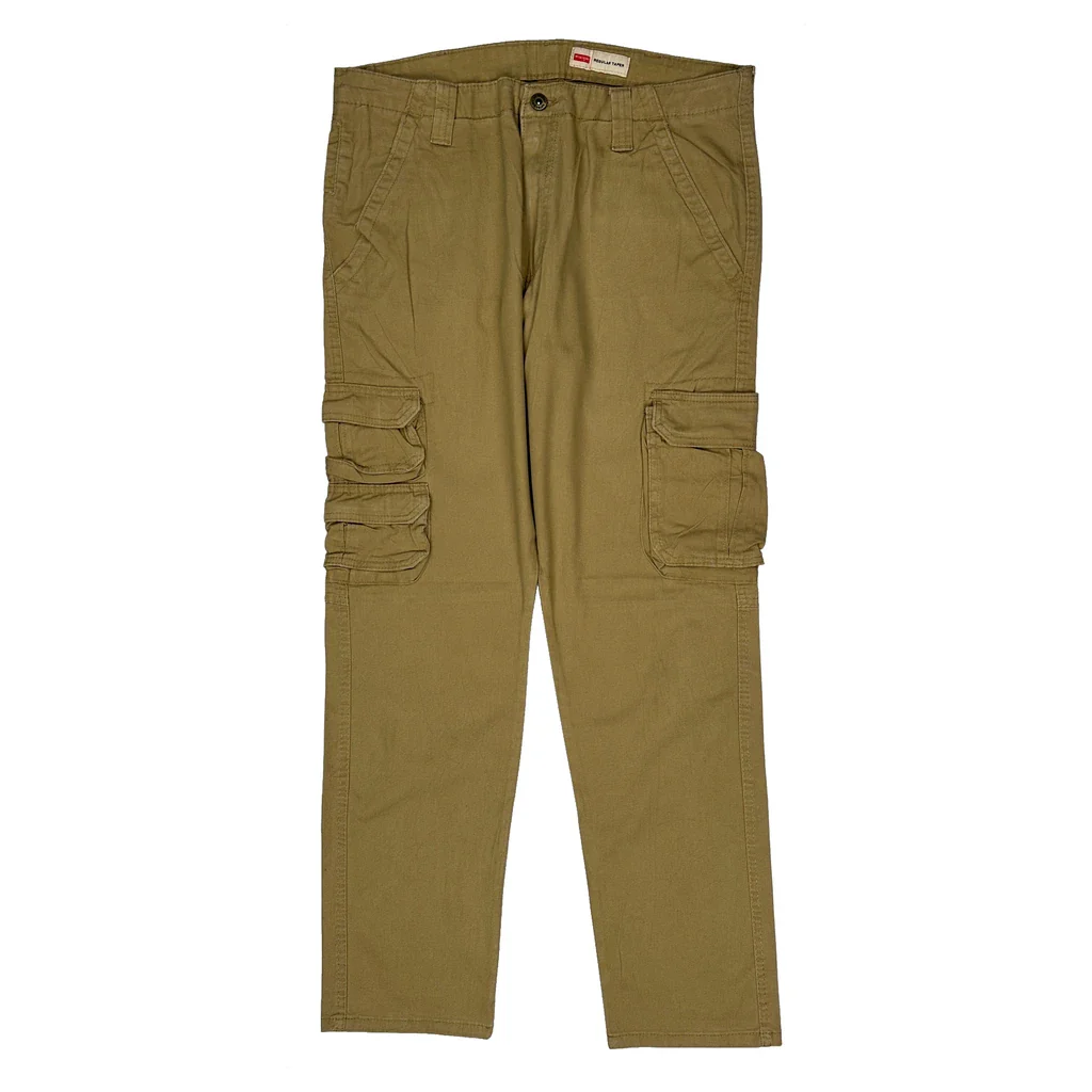 Wrangler Cargo Trousers - 32W 30L Khaki Cotton - Image 2