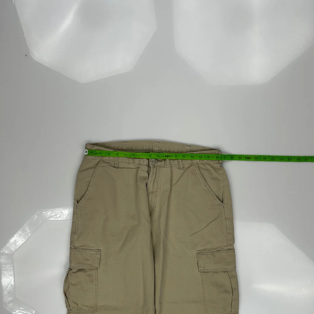 Wrangler Cargo Trousers - 33W 29L Khaki Cotton - Image 3