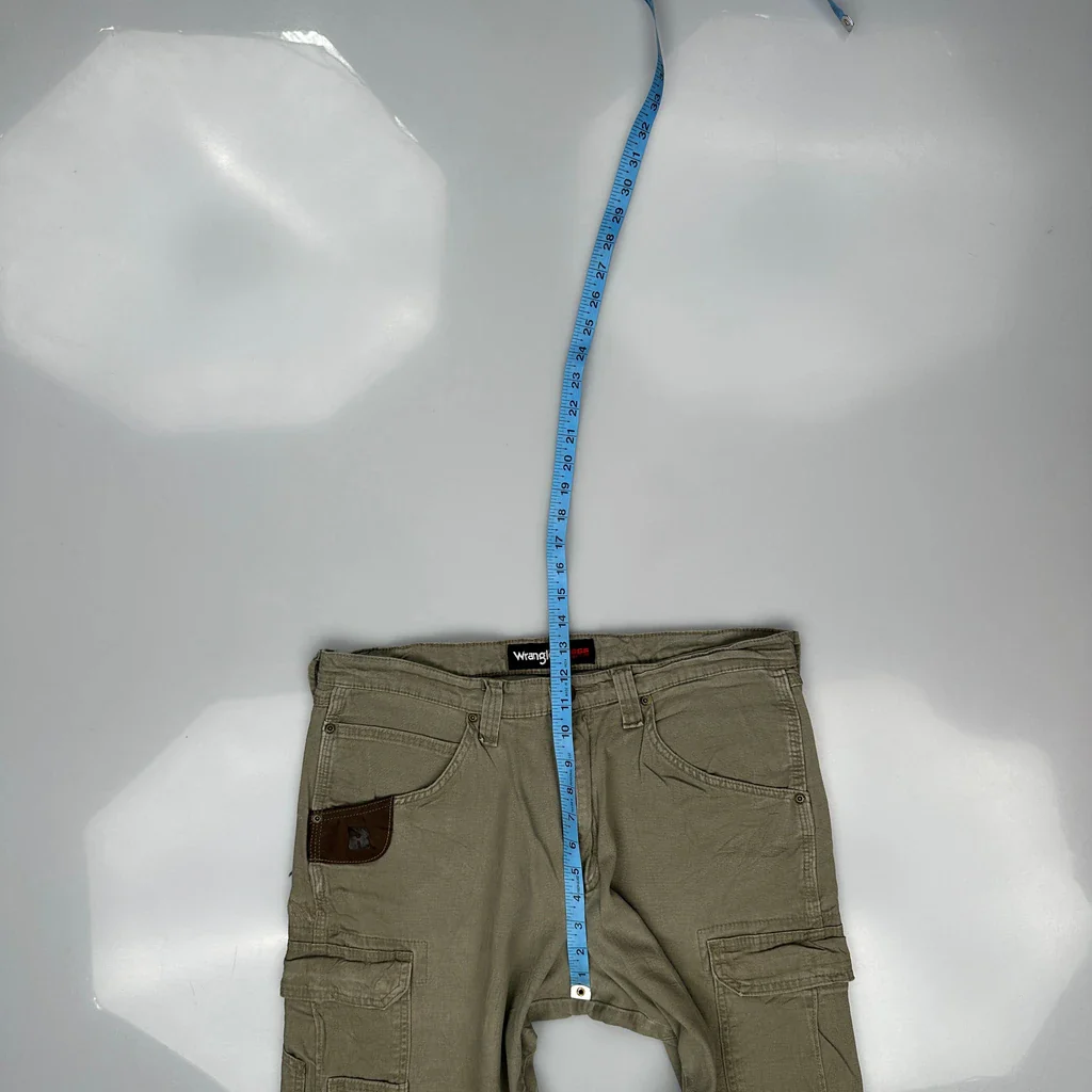 Wrangler Cargo Trousers - 36W 31L Khaki Cotton - Image 4