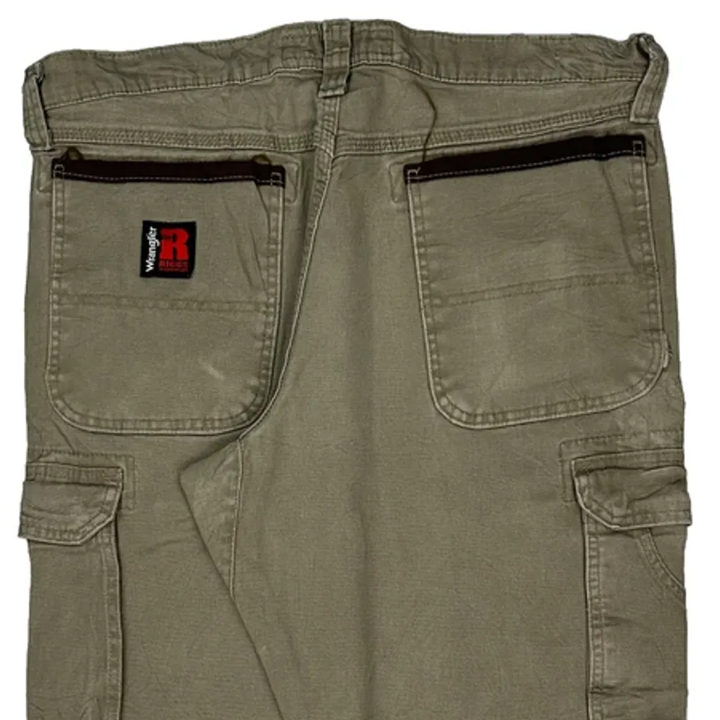 Wrangler Cargo Trousers - 36W 31L Khaki Cotton - Image 7