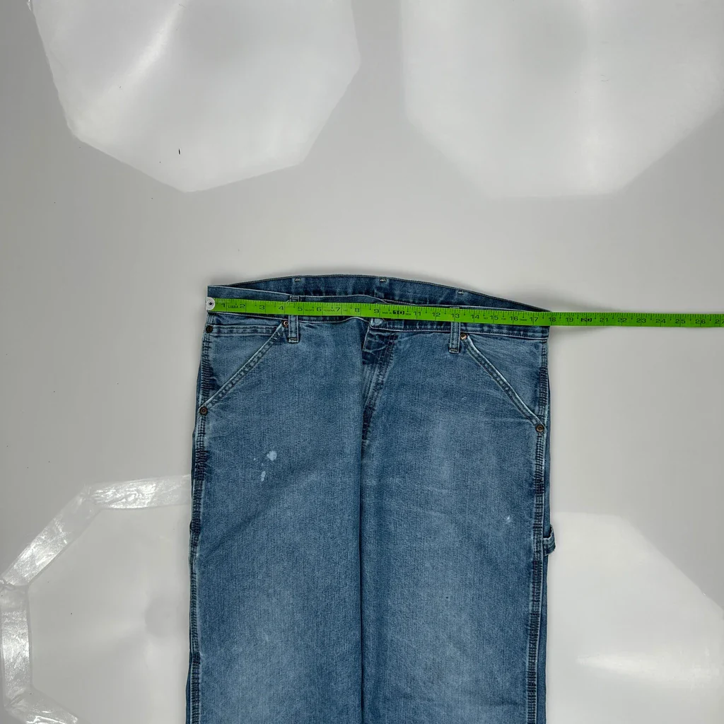 Wrangler Carpenter Jeans - 35W 32L Blue Cotton Blend - Image 3