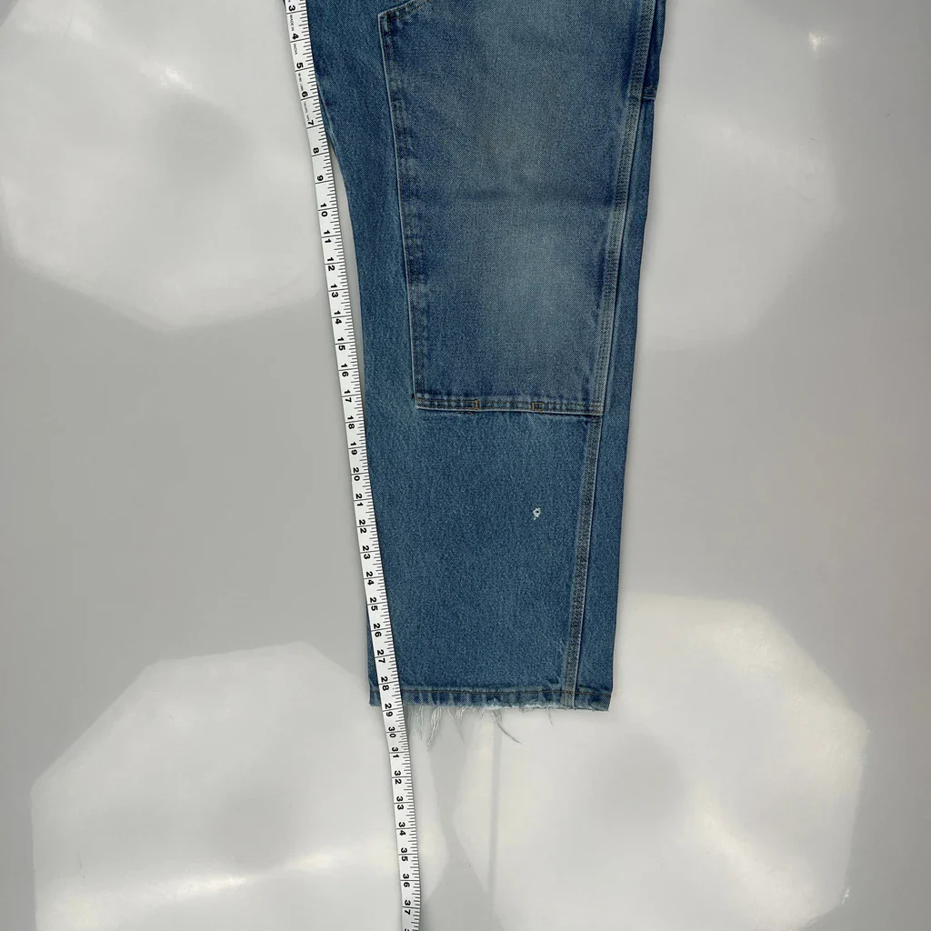 Wrangler Double Knee Carpenter Jeans - 35W 29L Blue Denim - Image 5