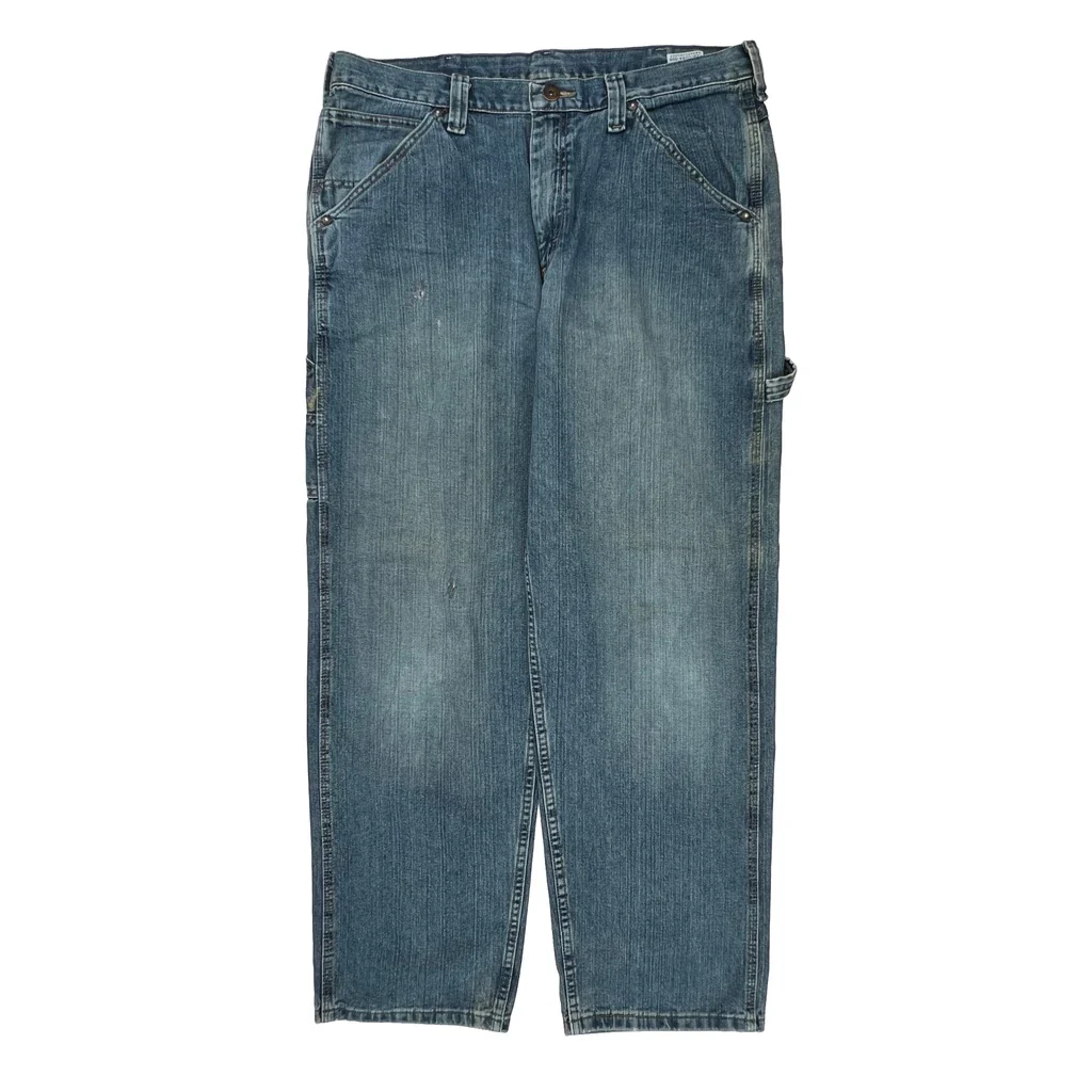 Wrangler Carpenter Jeans - 36W 32L Blue Cotton - Image 2