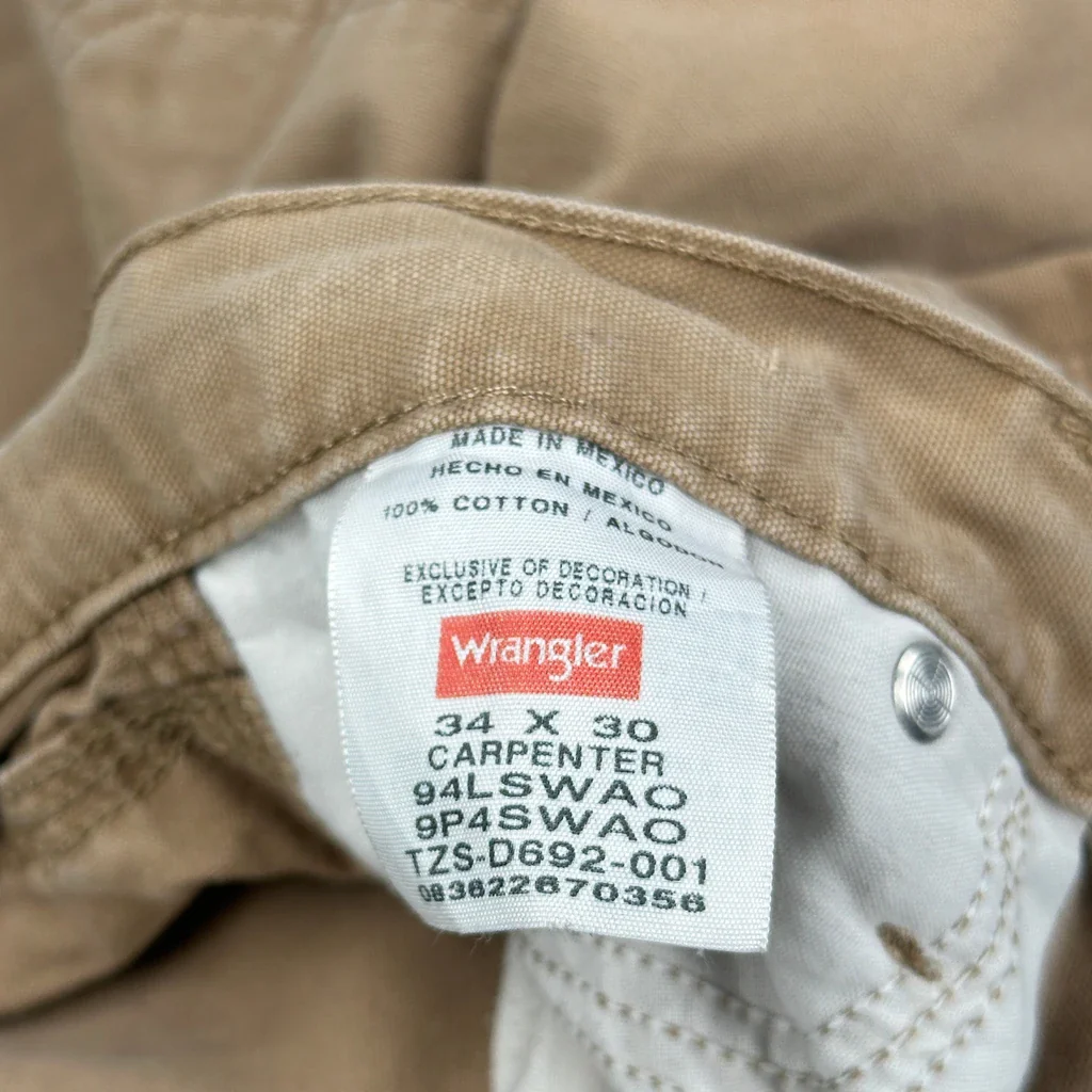 Wrangler Carpenter Pants - 32W 30L Brown Cotton - Image 6