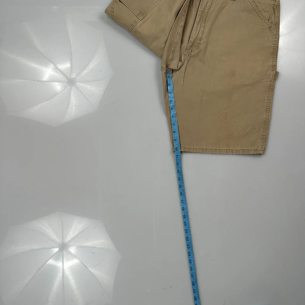 Wrangler Carpenter Shorts - 32W 9L Beige Cotton - Image 5