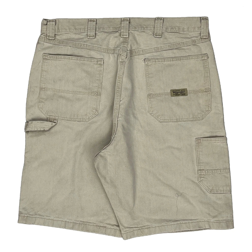 Wrangler Carpenter Shorts - 34W 10L Beige Cotton