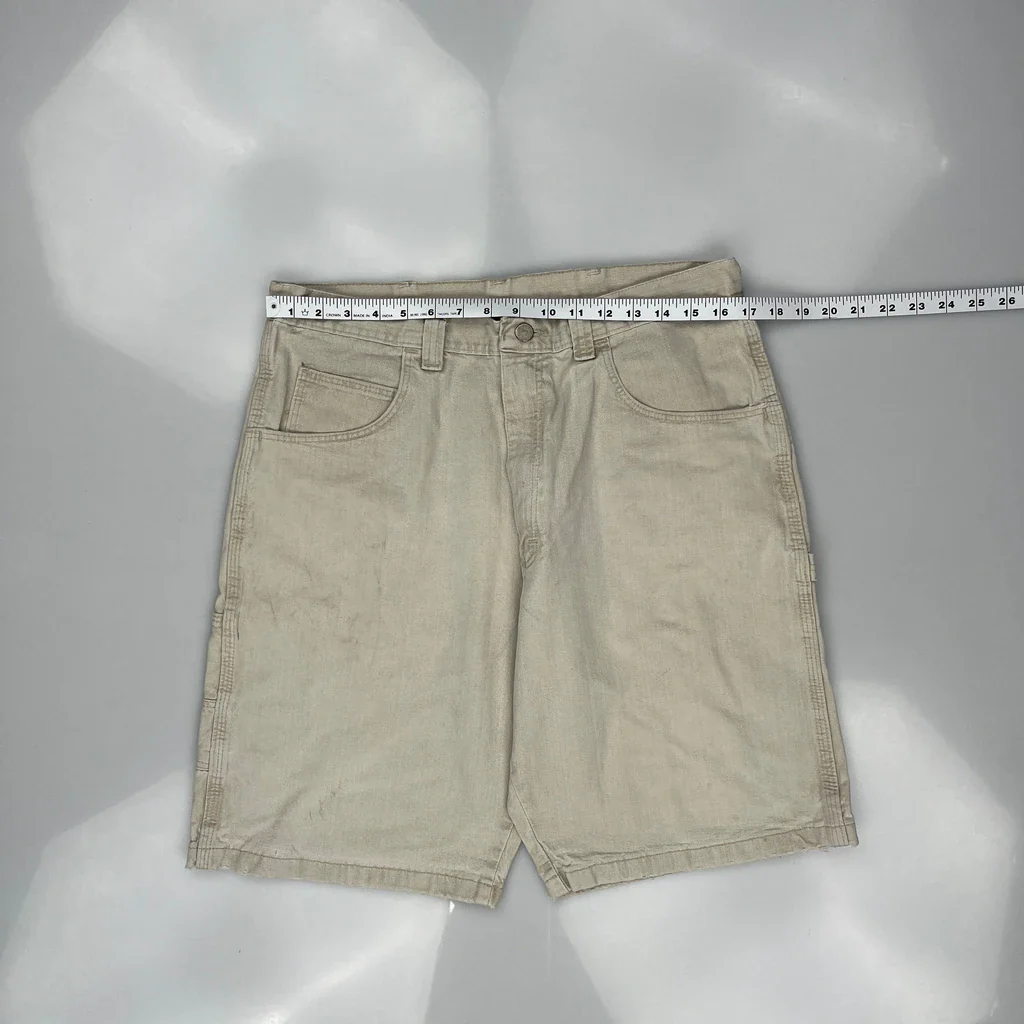 Wrangler Carpenter Shorts - 34W 10L Beige Cotton - Image 3