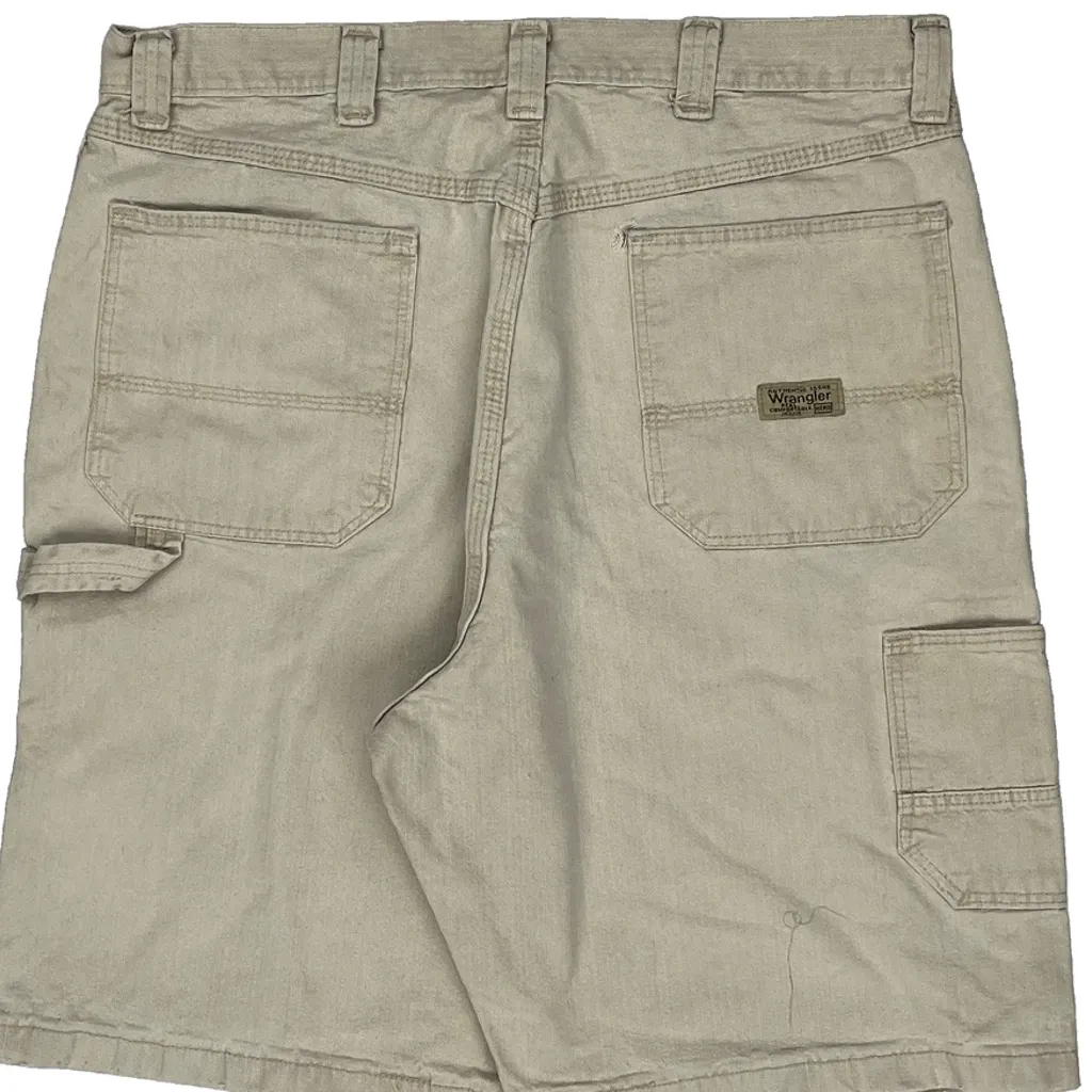 Wrangler Carpenter Shorts - 34W 10L Beige Cotton - Image 7