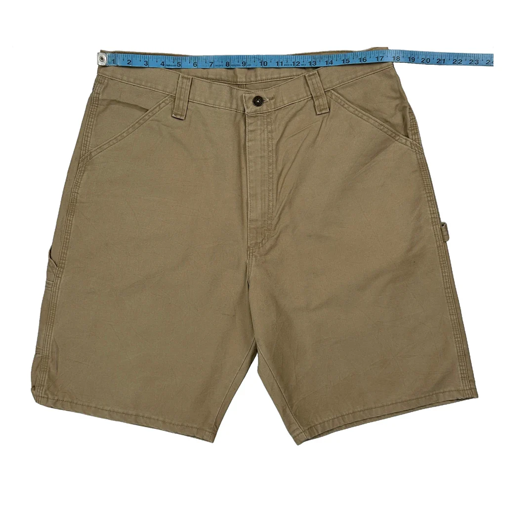 Wrangler Carpenter Shorts - 34W 9L Beige Cotton - Image 2
