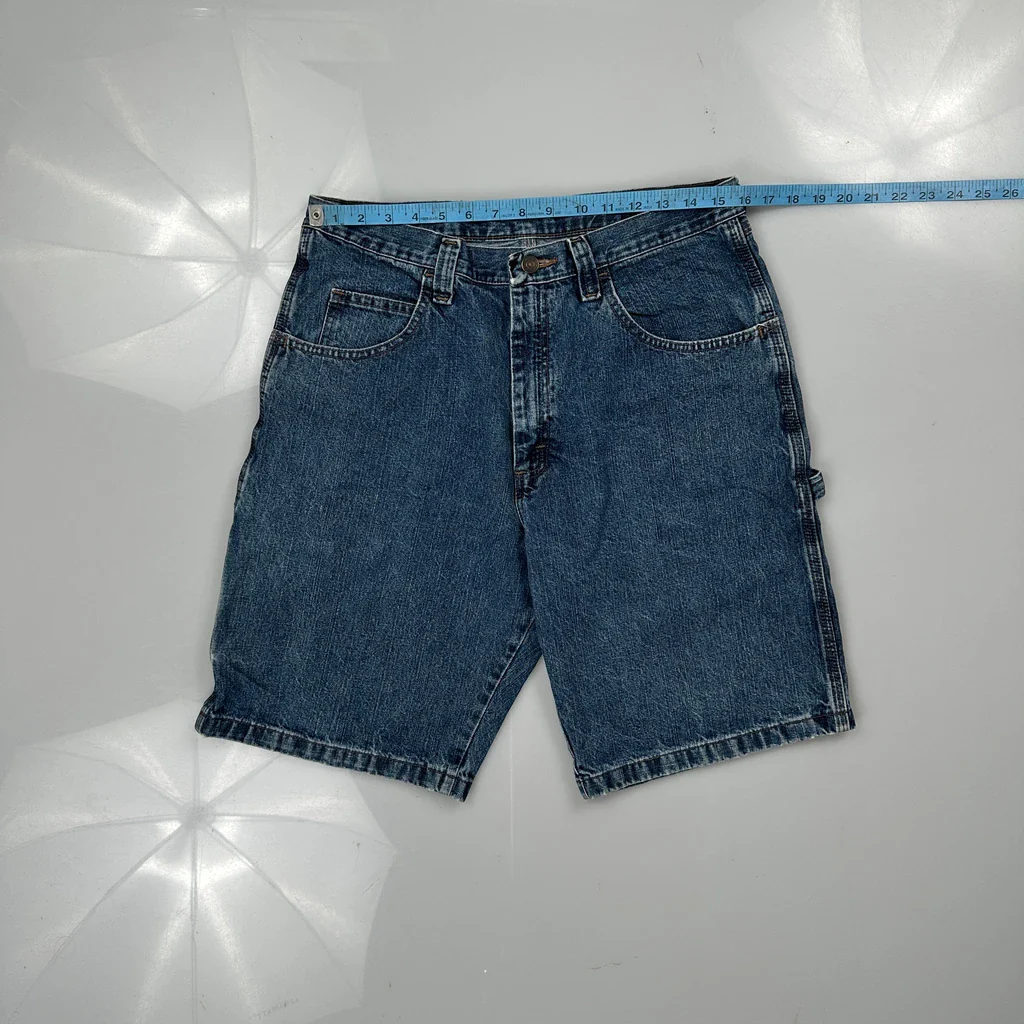 Wrangler Carpenter Shorts - 32W 9L Blue Cotton - Image 3