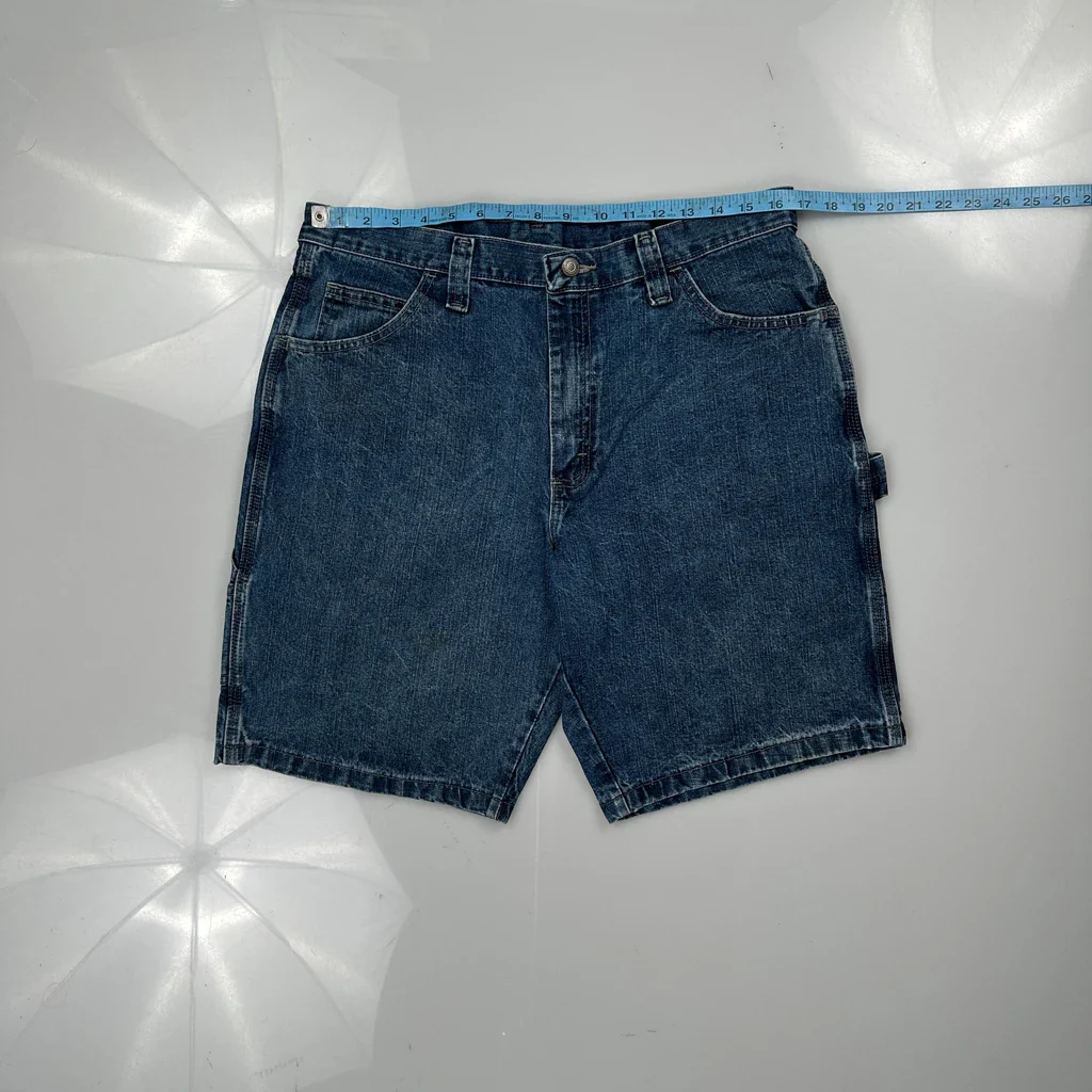 Wrangler Carpenter Shorts - 32W 9L Blue Cotton - Image 3