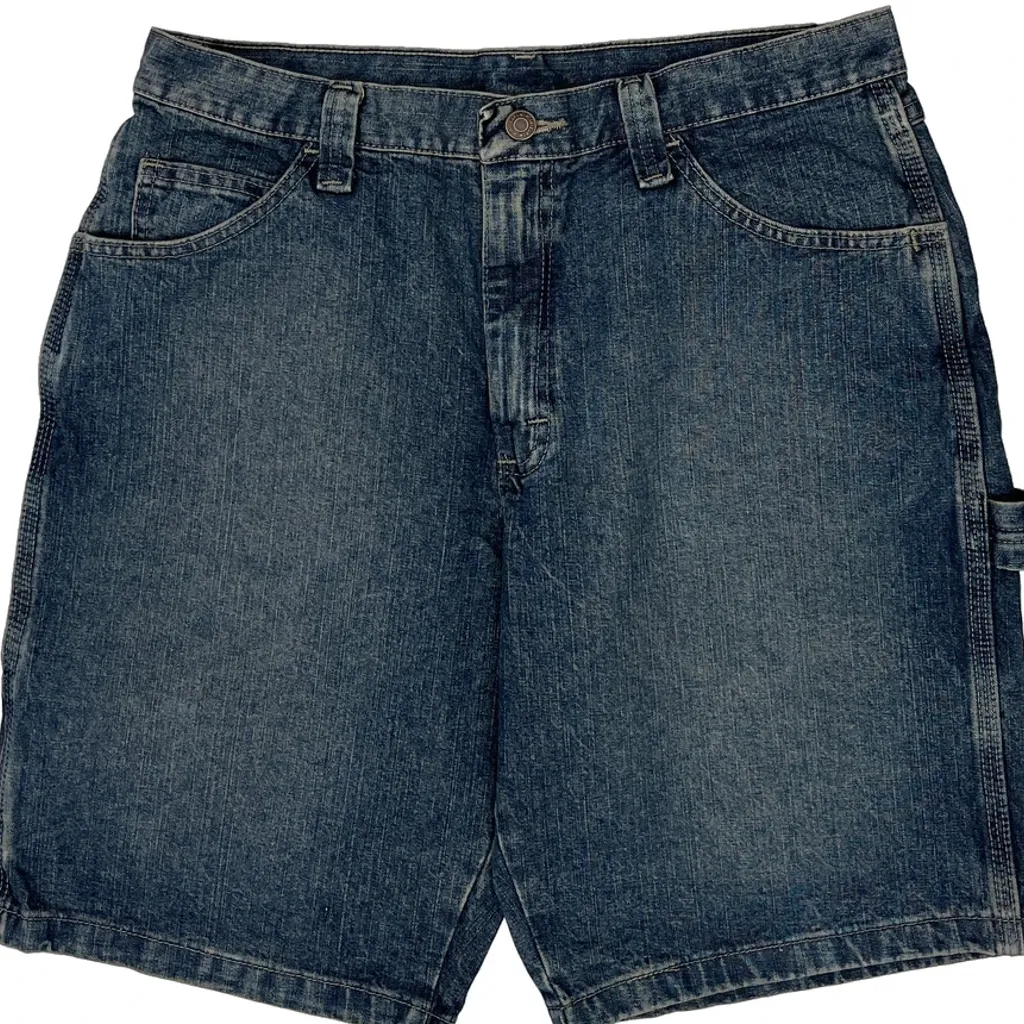 Wrangler Carpenter Shorts - 32W 10L Blue Cotton - Image 10