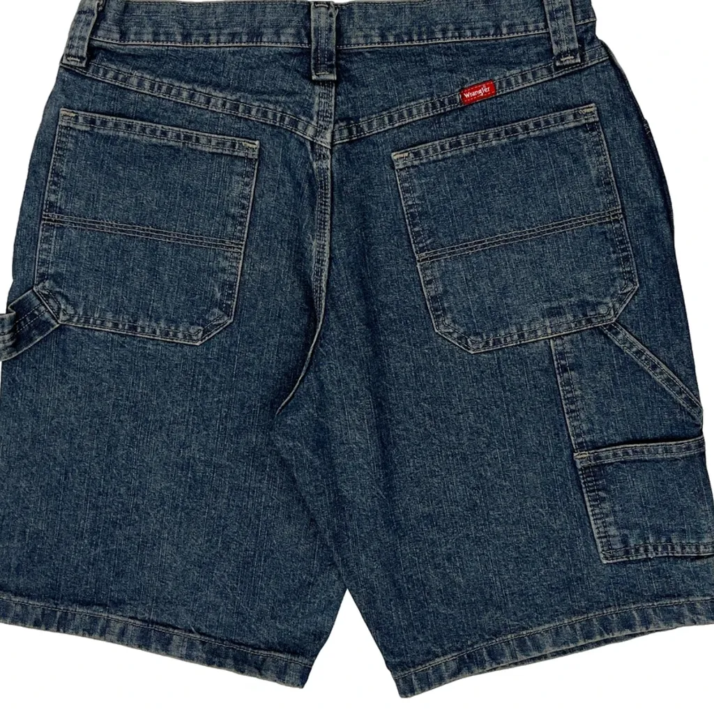Wrangler Carpenter Shorts - 32W 10L Blue Cotton - Image 7