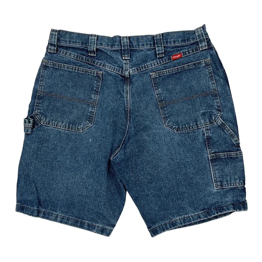 Wrangler Carpenter Shorts - 32W 10L Blue Cotton