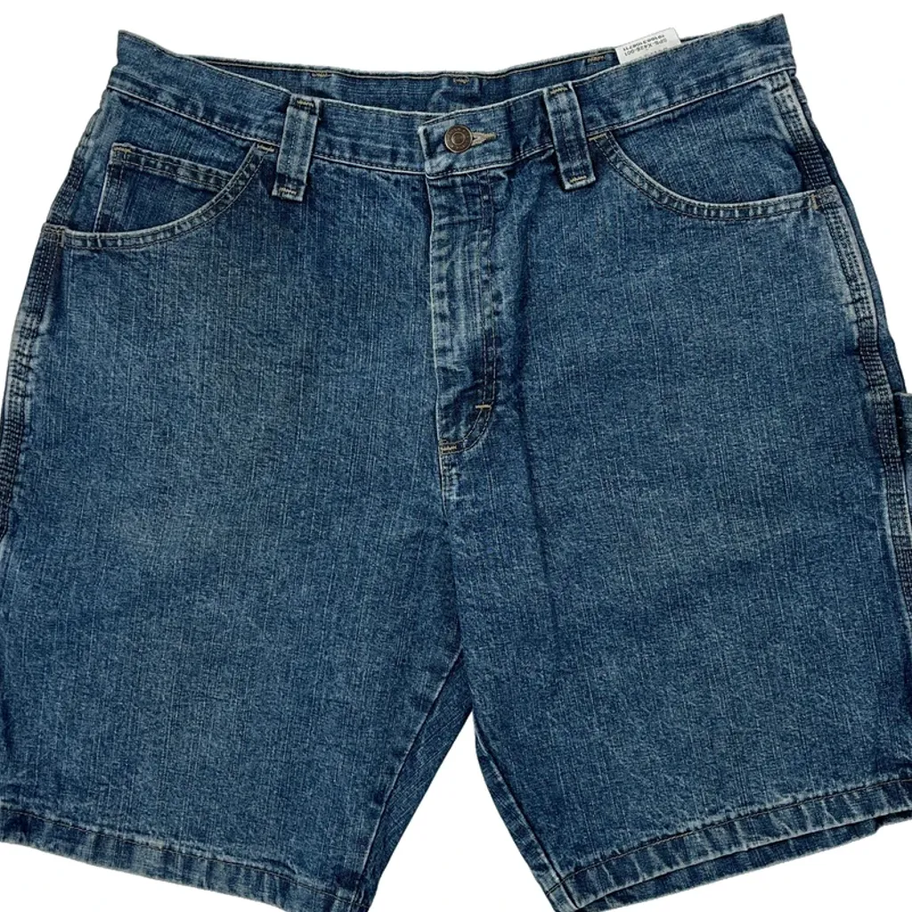 Wrangler Carpenter Shorts - 32W 10L Blue Cotton - Image 10
