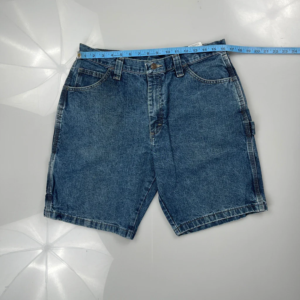 Wrangler Carpenter Shorts - 32W 10L Blue Cotton - Image 3