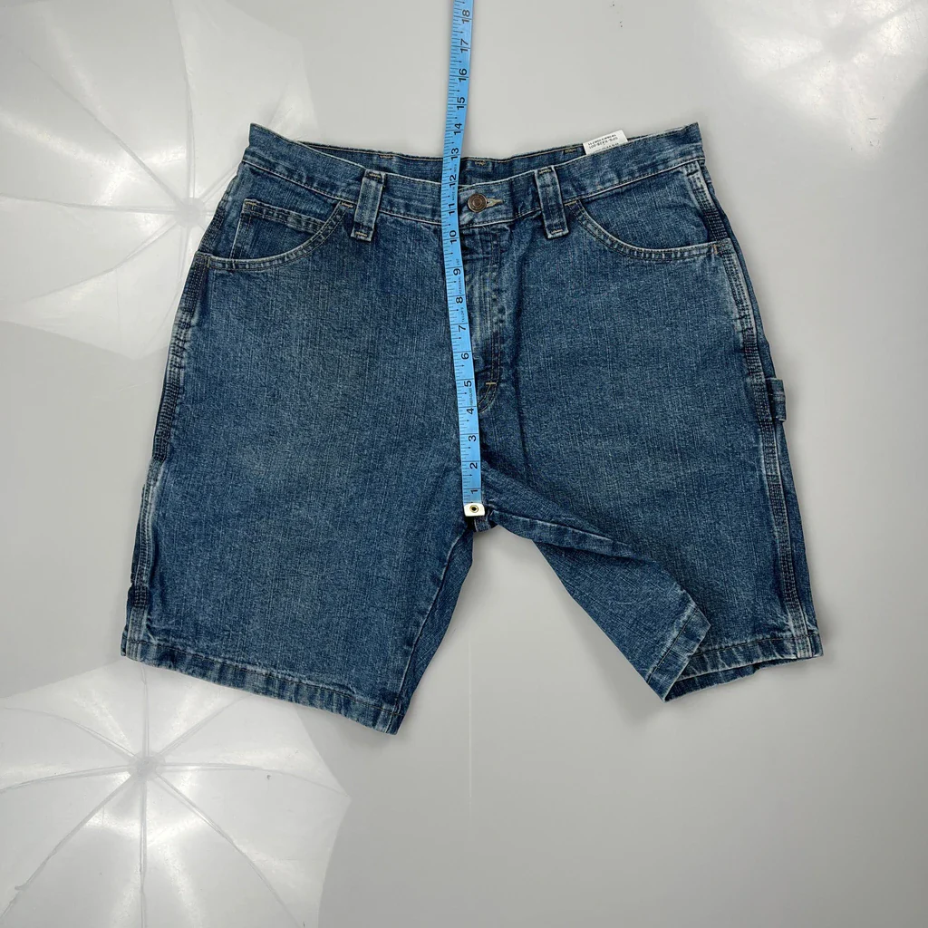 Wrangler Carpenter Shorts - 32W 10L Blue Cotton - Image 4