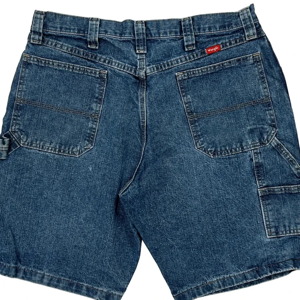 Wrangler Carpenter Shorts - 32W 10L Blue Cotton - Image 7