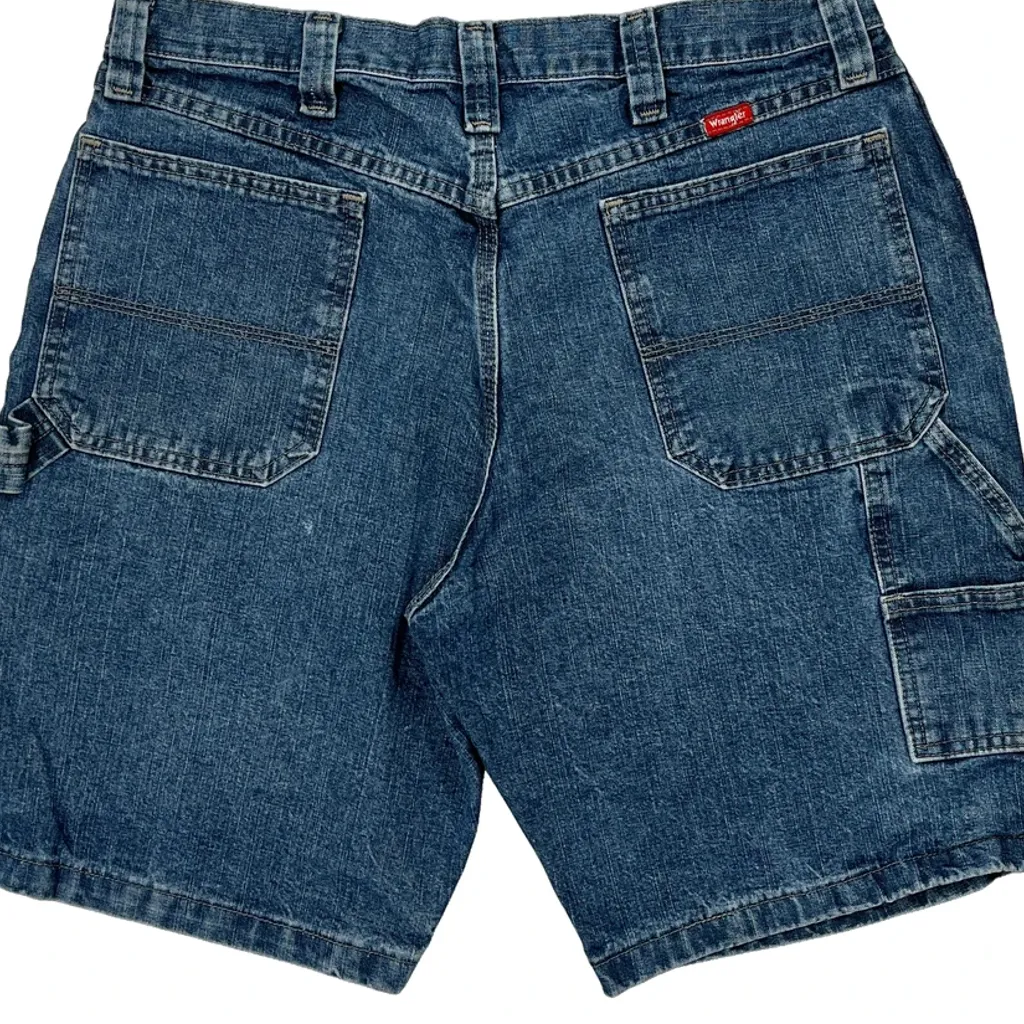 Wrangler Carpenter Shorts - 32W 10L Blue Cotton - Image 8