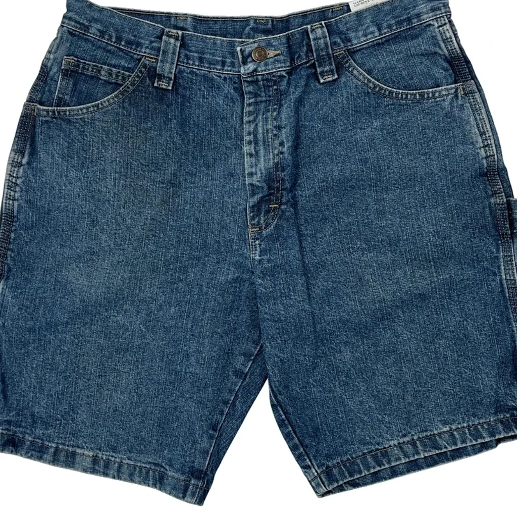 Wrangler Carpenter Shorts - 32W 10L Blue Cotton - Image 9