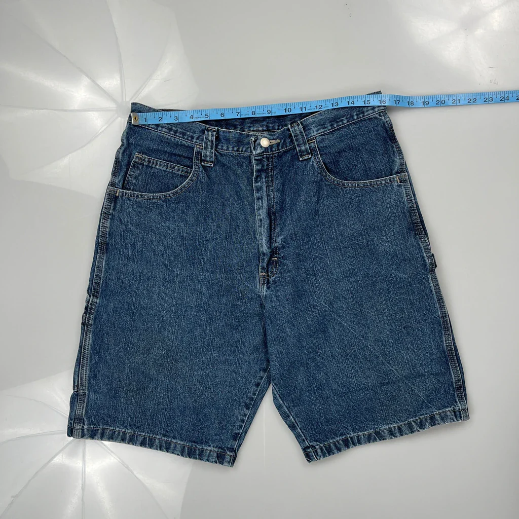 Wrangler Carpenter Shorts - 32W 10L Blue Cotton - Image 3
