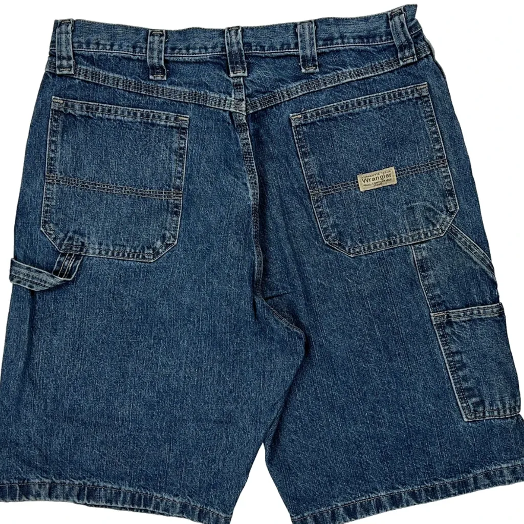 Wrangler Carpenter Shorts - 32W 10L Blue Cotton - Image 7
