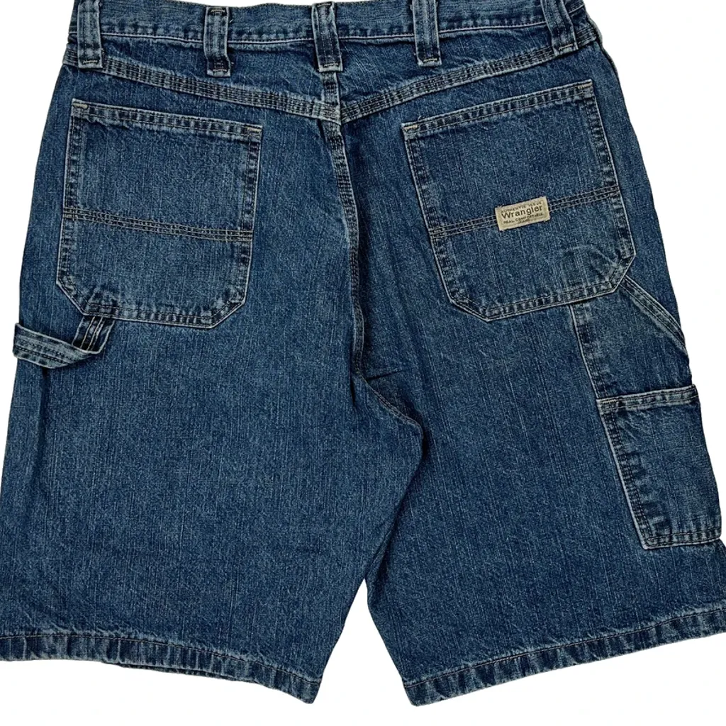 Wrangler Carpenter Shorts - 32W 10L Blue Cotton - Image 8