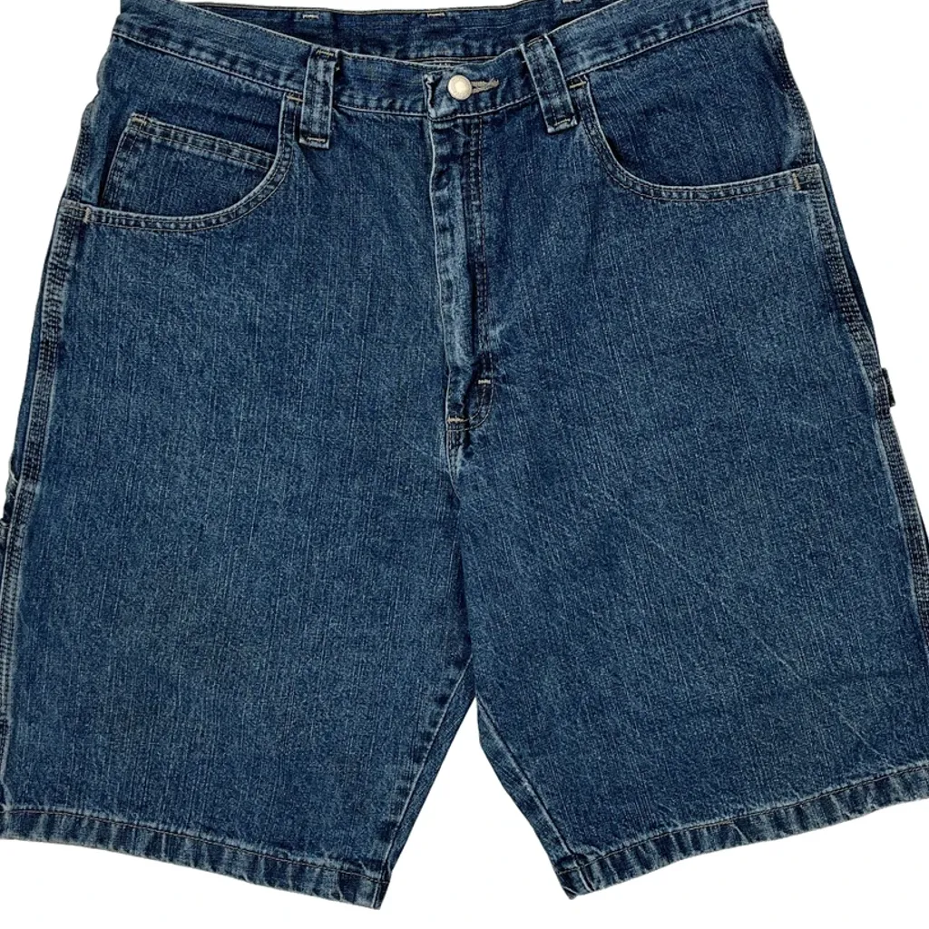 Wrangler Carpenter Shorts - 32W 10L Blue Cotton - Image 9