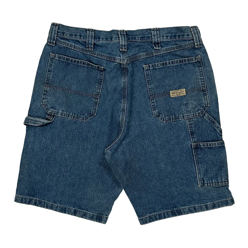 Wrangler Carpenter Shorts - 33W 9L Blue Cotton
