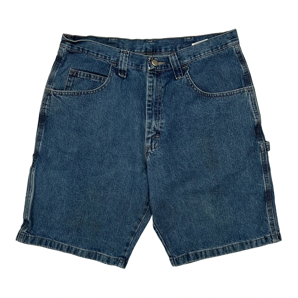 Wrangler Carpenter Shorts - 33W 9L Blue Cotton - Image 2