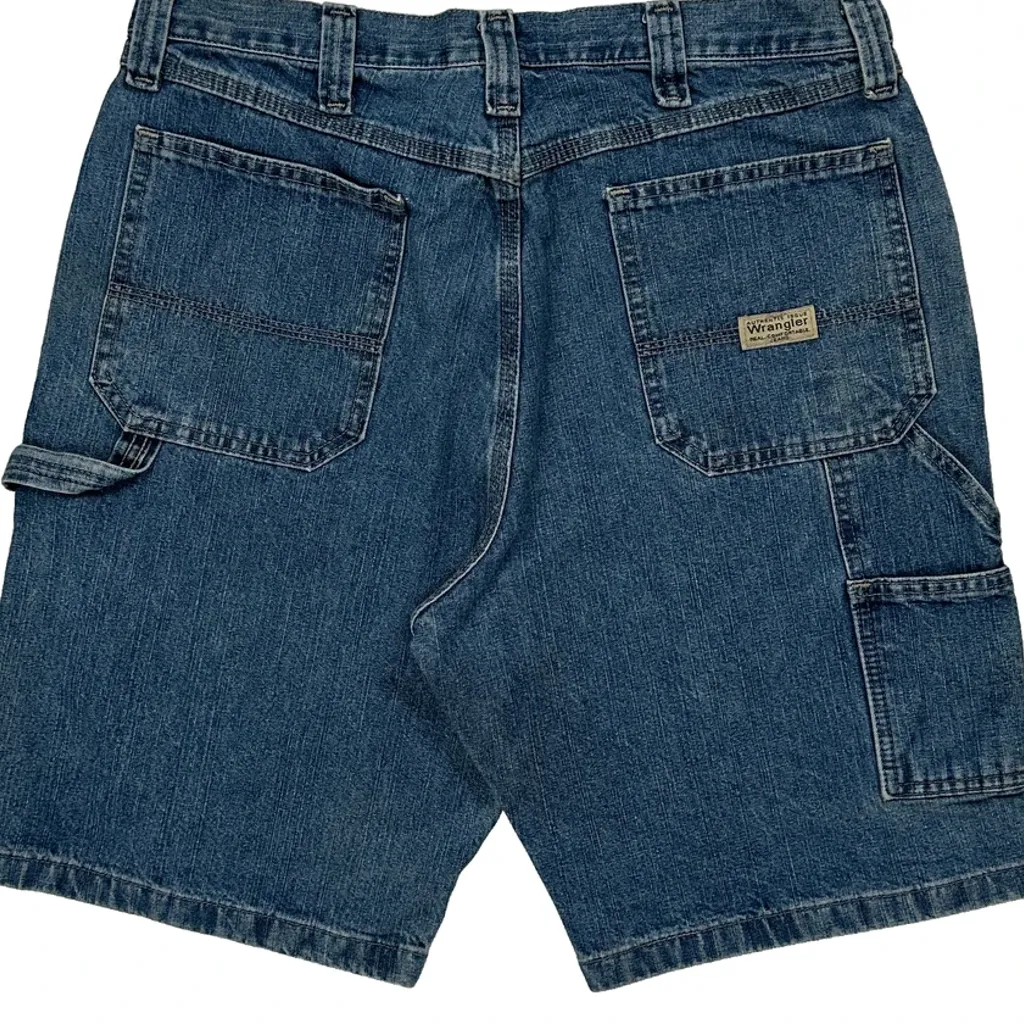 Wrangler Carpenter Shorts - 33W 9L Blue Cotton - Image 8