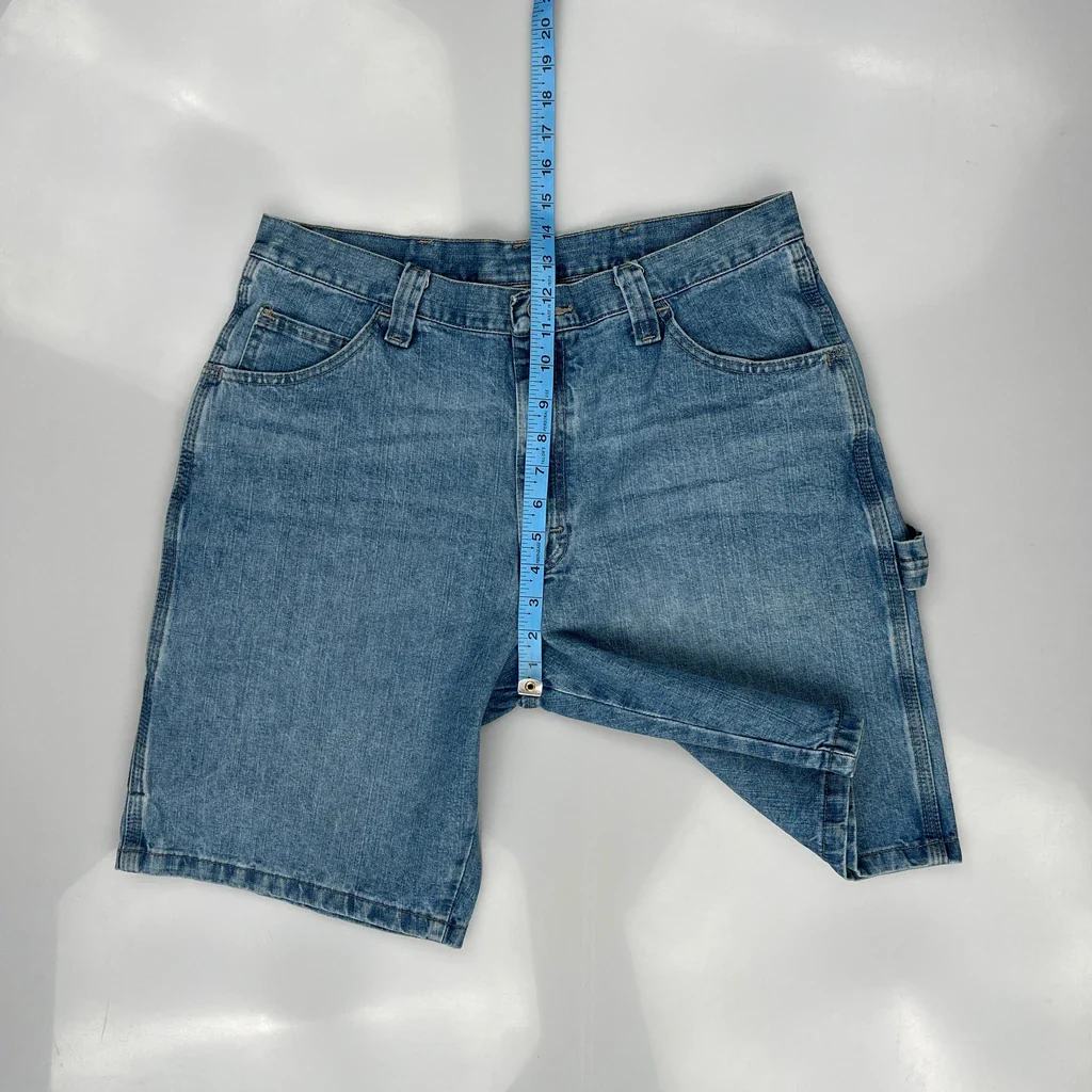 Wrangler Carpenter Shorts - 33W 10L Blue Cotton - Image 4