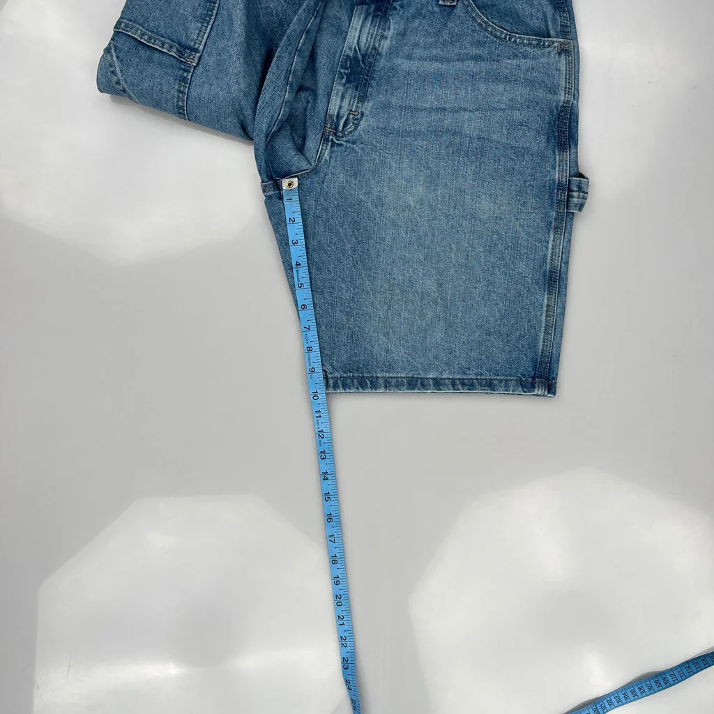 Wrangler Carpenter Shorts - 33W 10L Blue Cotton - Image 5