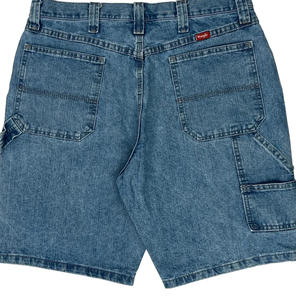 Wrangler Carpenter Shorts - 33W 10L Blue Cotton - Image 9